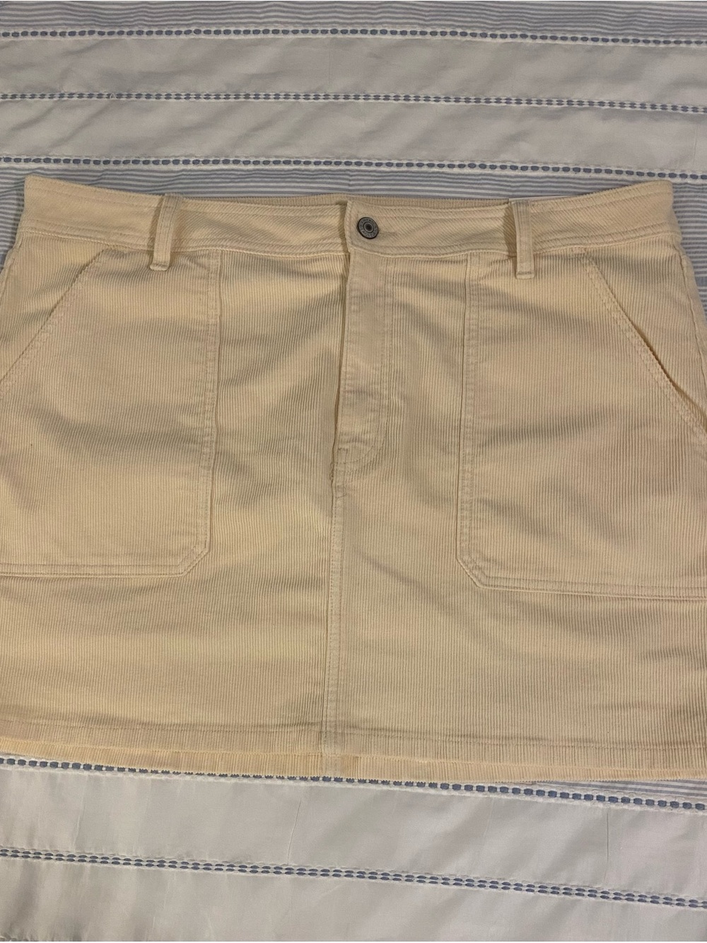 American Eagle  Pale Yellow Corduroy Mini Skirt